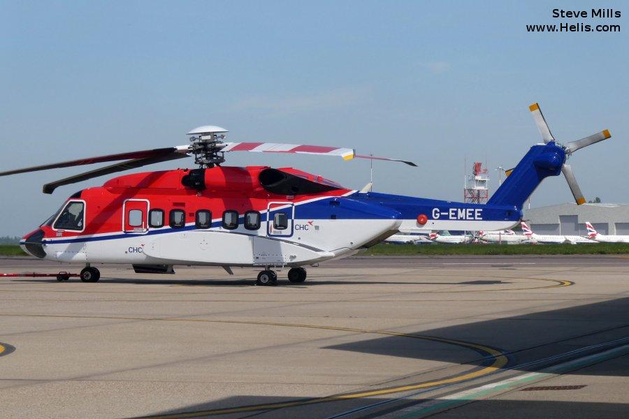 Helicopter Sikorsky S-92A Serial 92-0158 Register G-EMEE G-CHHF N158G used by CHC Scotia ,Bristow ,Bristow US ,Sikorsky Helicopters. Built 2011. Aircraft history and location
