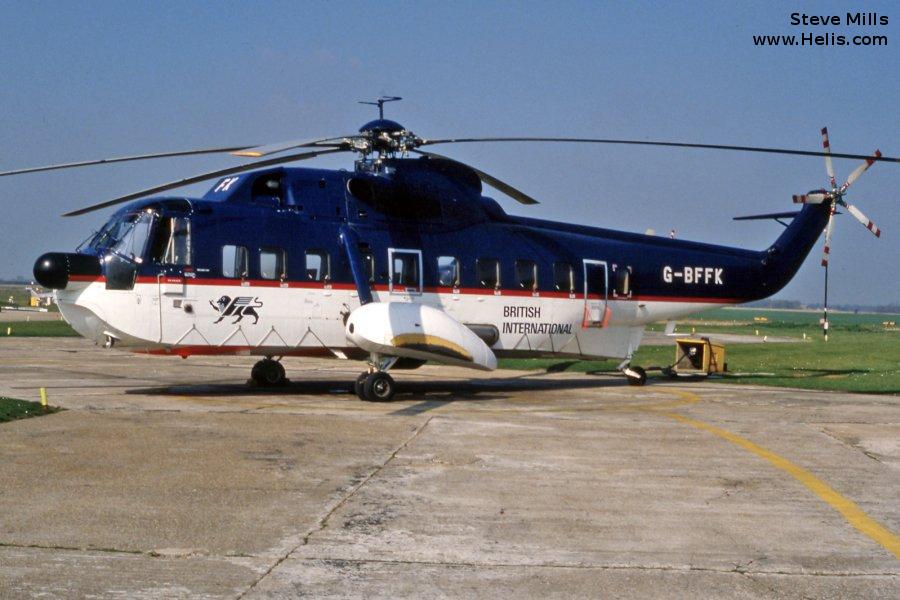 Helicopter Sikorsky S-61N Mk.II Serial 61-778 Register ZS-RLL G-BFFK used by Titan Helicopter Group THG ,CHC South Africa ,Brintel Helicopters ,British International Helicopters BIH ,British Airways Helicopters. Built 1978. Aircraft history and location