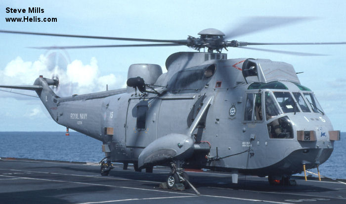 Helicopter Westland Sea King HAS.2 Serial wa 842 Register XZ574 used by Fleet Air Arm RN (Royal Navy). Built 1976 Converted to Sea King HAS.6. Aircraft history and location
