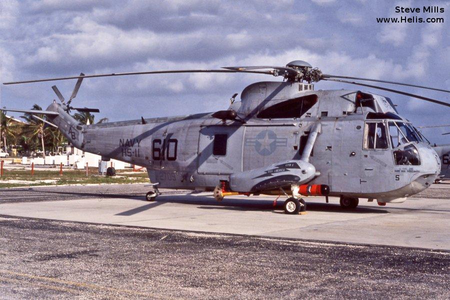 Helicopter Sikorsky SH-3D Sea King Serial 61-374 Register 0884 152709 used by Comando de Aviacion Naval Argentina COAN (Argentine Navy) ,US Navy USN. Aircraft history and location