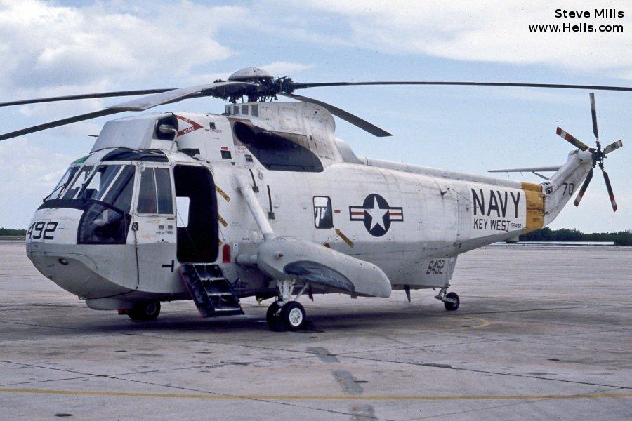 Helicopter Sikorsky SH-3D Sea King Serial 61-438 Register N-3031 156492 used by Força Aeronaval da Marinha do Brasil (Brazilian Navy) ,US Navy USN. Aircraft history and location