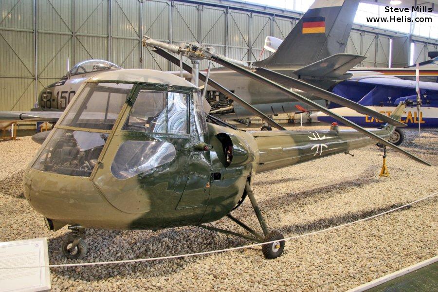 Helicopter Saunders Roe Skeeter 7 Serial S2/5110 Register XM556 used by Army Air Corps AAC (British Army). Built 1959. Aircraft history and location