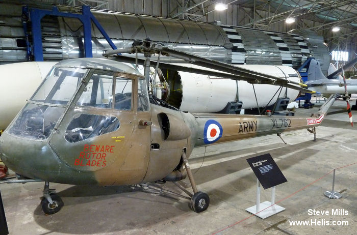 Helicopter Saunders Roe Skeeter 7 Serial S2/5074 Register XL762 used by Army Air Corps AAC (British Army). Built 1958. Aircraft history and location