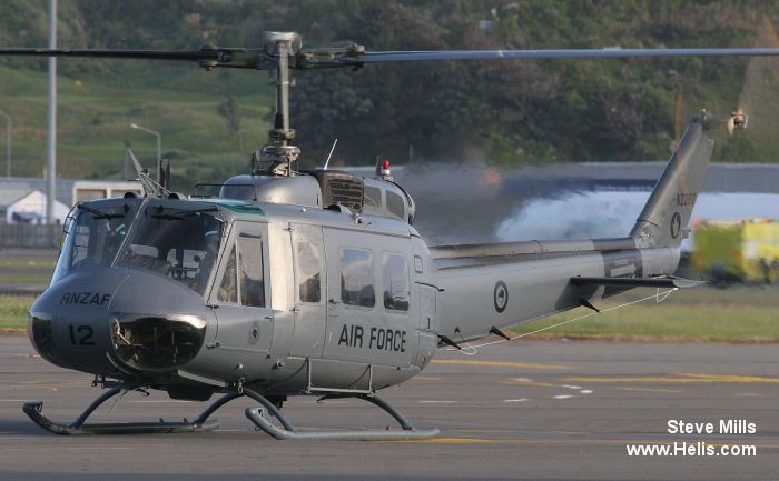 Helicopter Bell UH-1H Iroquois Serial 11940 Register NZ3812 used by Royal New Zealand Air Force RNZAF. Aircraft history and location