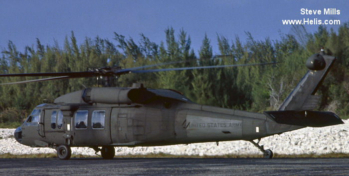 Helicopter Sikorsky UH-60A Black Hawk Serial 70-1316 Register 88-26114 used by US Air Force USAF ,US Army Aviation Army Converted to HH-60G Pave Hawk. Aircraft history and location
