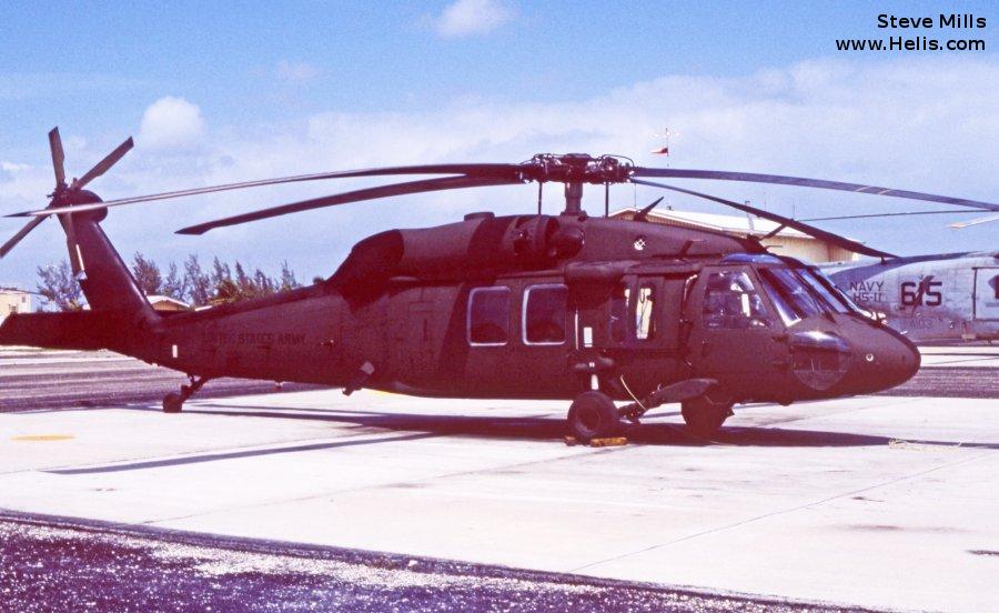 Helicopter Sikorsky UH-60A Black Hawk Serial 70-912 Register 85-25511 used by US Army Aviation Army. Aircraft history and location