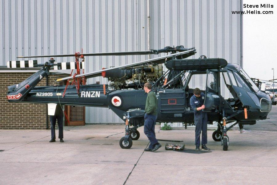 Helicopter Westland Wasp Serial f.9669 Register XT787 G-KAXT NZ3905 used by Royal New Zealand Navy ,Fleet Air Arm RN (Royal Navy). Built 1966. Aircraft history and location