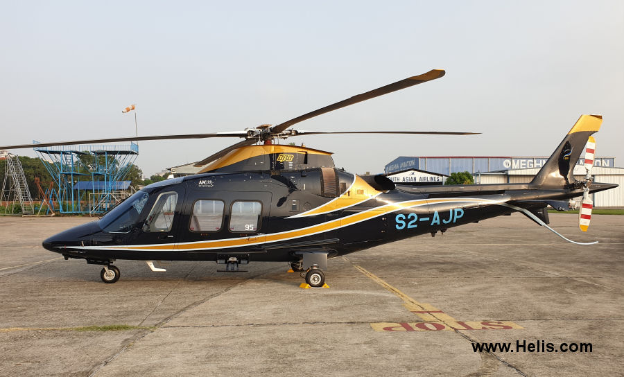 Helicopter AgustaWestland AW109SP GrandNew Serial 22395 Register S2-AJP. Built 2018. Aircraft history and location