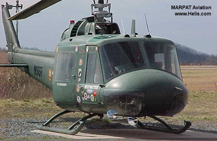 Helicopter Bell UH-1B Iroquois Serial 488 Register N98F 62-1968 used by US Army Aviation Army. Aircraft history and location