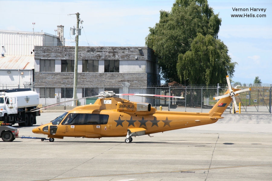 Helicopter Sikorsky S-76B Serial 760507 Register 9M-SJ1 used by Sultan of Johor Royal Flight. Aircraft history and location