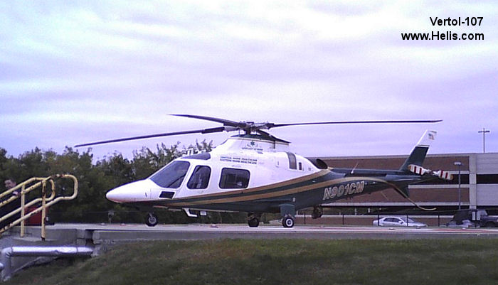 Helicopter AgustaWestland AW109E Power Serial 11611 Register N901CM N36HH used by SevenBar ,LifeFlight of Maine ,ERA Helicopters ,AgustaWestland Philadelphia (AgustaWestland USA). Built 2004. Aircraft history and location