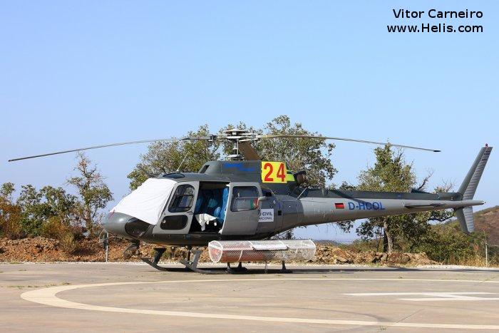 Helicopter Eurocopter AS350B2 Ecureuil Serial 2814 Register D-HCOL used by Everjets ,Meravo. Aircraft history and location