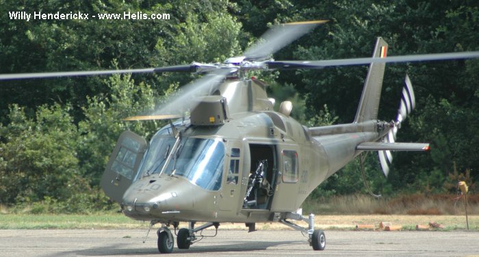 Helicopter SABCA A109BA Serial 0330 Register H30 used by Force Aérienne Belge (Belgian Air Force) ,Aviation Légère de la Force Terrestre (Belgian Army Light Aviation). Built 1993. Aircraft history and location