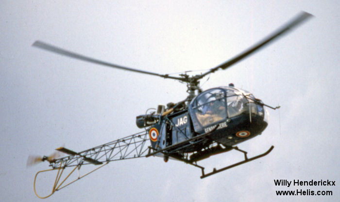 Helicopter Aerospatiale SA318C Alouette II Serial 2022 Register F-MJAG used by Gendarmerie Nationale (French National Gendarmerie). Aircraft history and location