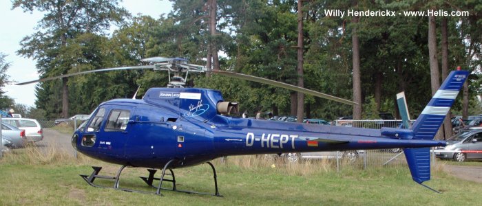 Helicopter Aerospatiale AS350D Astar Serial 1237 Register D-HEPT F-WYMG N36062 used by Heliseven GmbH. Aircraft history and location