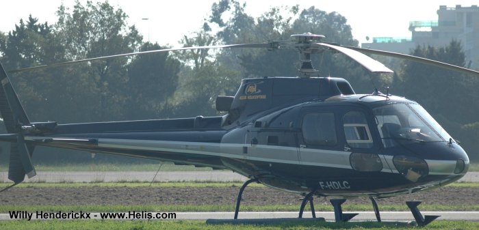 Helicopter Aerospatiale AS350B Ecureuil Serial 2271 Register F-HDLC 3A-MLC EC-ERR used by AZUR Hélicoptère (AZUR Helicopters) ,Monacair. Aircraft history and location
