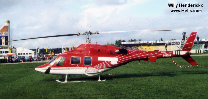 Helicopter Bell 222UT Serial 47548 Register OY-HID D-HCAN N222HW SE-HOU used by Air Alpha Greenland ,Marine Luchtvaartdienst (Royal Netherlands Navy) ,osterman helikopter. Built 1986. Aircraft history and location