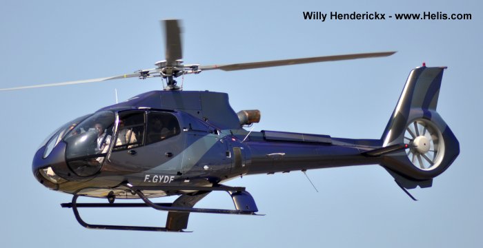 Helicopter Eurocopter EC130B4 Serial 3866 Register F-GYNR F-WWXJ F-GYDF used by Eurocopter France ,Skycam Hélicoptères. Built 2004. Aircraft history and location