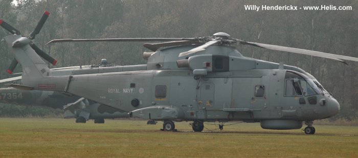 Helicopter AgustaWestland Merlin HM.1 Serial 50077 Register ZH838 used by Fleet Air Arm RN (Royal Navy). Aircraft history and location