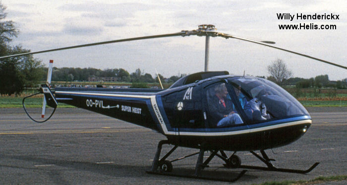 Helicopter Enstrom 280FX Serial 2071 Register G-CKCK OO-PVL. Built 1992. Aircraft history and location