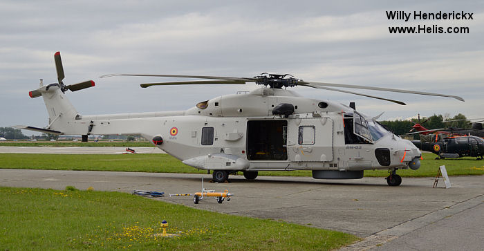 Helicopter NH Industries NH90 NFH Serial 1041 Register RN02 98 52 used by Force Aérienne Belge (Belgian Air Force) ,Eurocopter Deutschland GmbH (Eurocopter Germany). Aircraft history and location