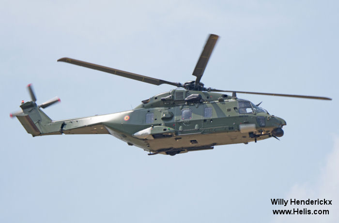 Helicopter NH Industries NH90 TTH Serial 1296 Register RN06 used by Force Aérienne Belge (Belgian Air Force). Aircraft history and location