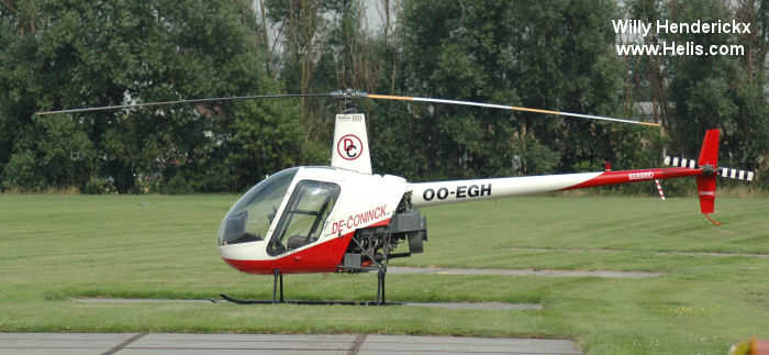 Helicopter Robinson R22 Beta Serial 1360 Register OO-EGH. Aircraft history and location