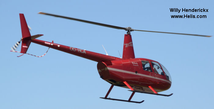 Helicopter Robinson R44 Raven II Serial 11133 Register OO-HCA OO-PFB used by Heli and Co. Built 2006. Aircraft history and location