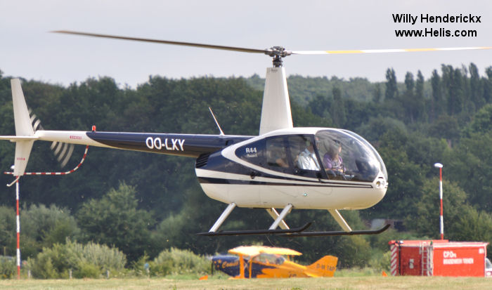 Helicopter Robinson R44 Raven Serial 2018 Register OO-LXY. Aircraft history and location