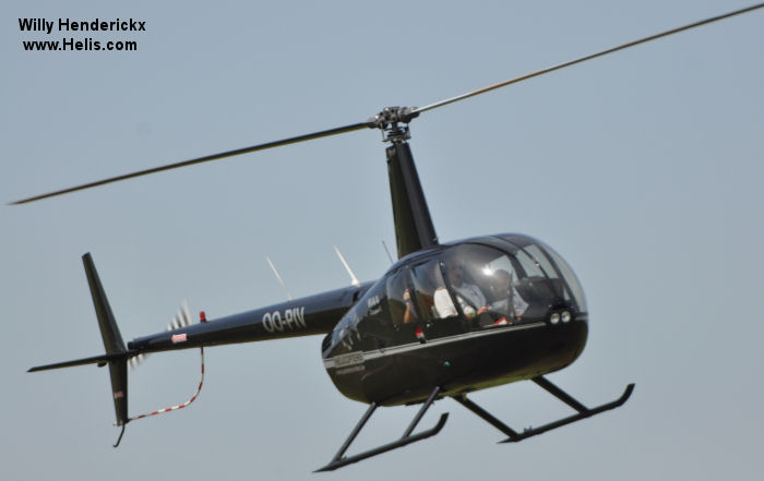 Helicopter Robinson R44 Clipper Serial 2009 Register OO-PIV used by Paramount Helicopters NV. Aircraft history and location