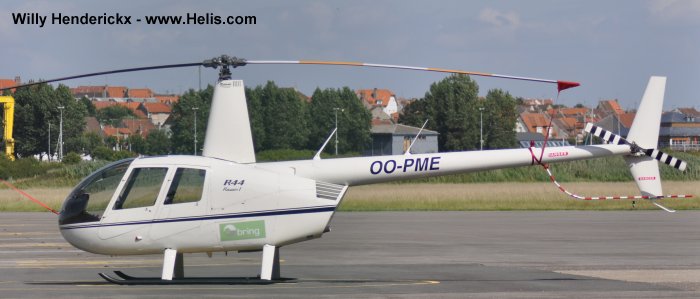 Helicopter Robinson R44 Raven Serial 1692 Register OO-PME. Built 2006. Aircraft history and location