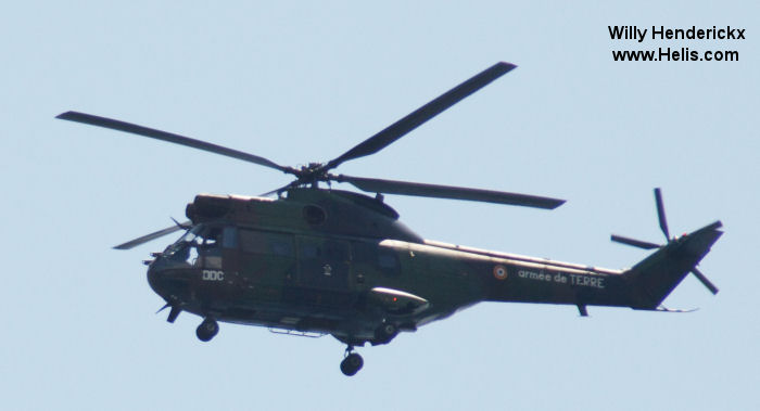 Helicopter Aerospatiale SA330B Puma Serial 1196 Register 1196 used by Aviation Légère de l'Armée de Terre ALAT (French Army Light Aviation). Aircraft history and location