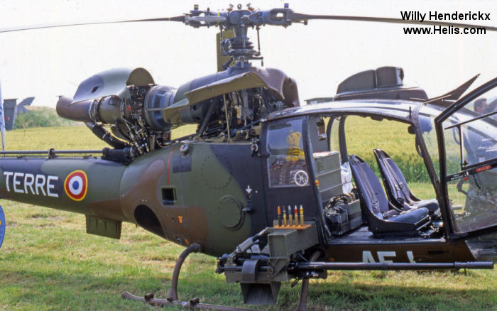 Helicopter Aerospatiale SA341F Gazelle Serial 1420 Register 1420 used by Aviation Légère de l'Armée de Terre ALAT (French Army Light Aviation). Aircraft history and location