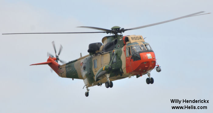 Helicopter Westland Sea King Mk.48 Serial wa 834 Register G-BDNK OO-KNG RS04 used by Force Aérienne Belge (Belgian Air Force) ,Westland. Built 1976. Aircraft history and location