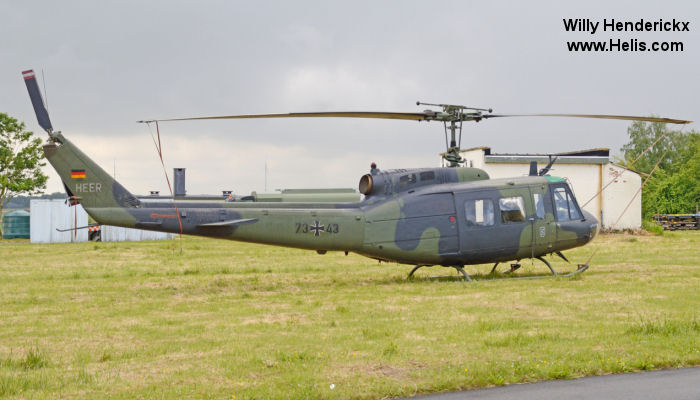 Helicopter Dornier UH-1D Serial 8463 Register 73+43 used by Heeresflieger (German Army Aviation). Aircraft history and location