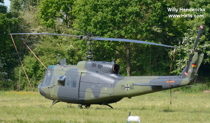 Helicopter Dornier UH-1D Serial 8480 Register 73+60 used by Heeresflieger (German Army Aviation). Aircraft history and location