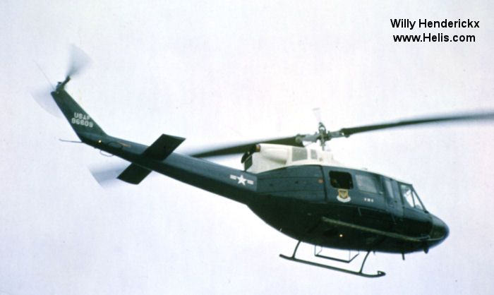 Helicopter Bell UH-1N Serial 31015 Register 69-6609 used by US Air Force USAF. Aircraft history and location