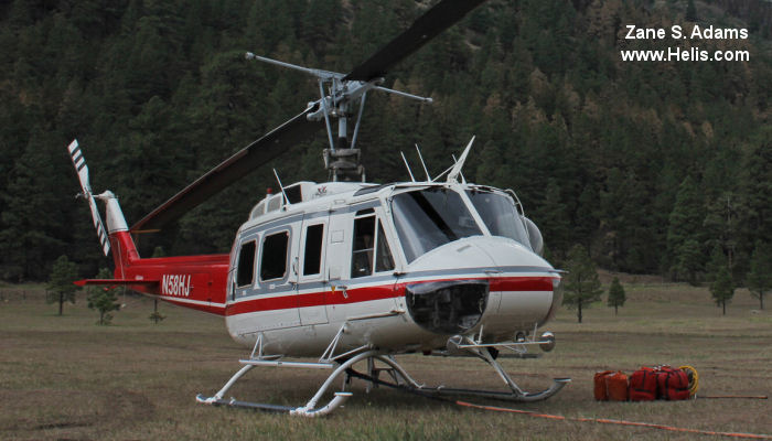 Helicopter Bell 205A-1 Serial 30314 Register N58HJ used by Kachina Aviation ,US Forest Service USFS. Built 1980. Aircraft history and location