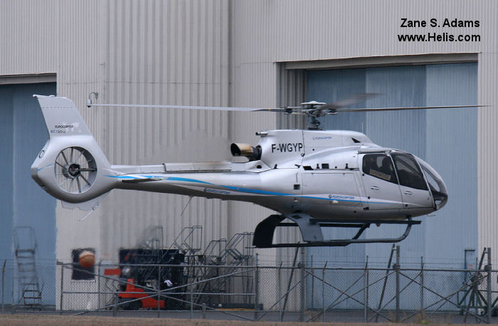 Helicopter Eurocopter EC130T2 Serial 7069 Register F-WGYP used by Eurocopter France. Aircraft history and location