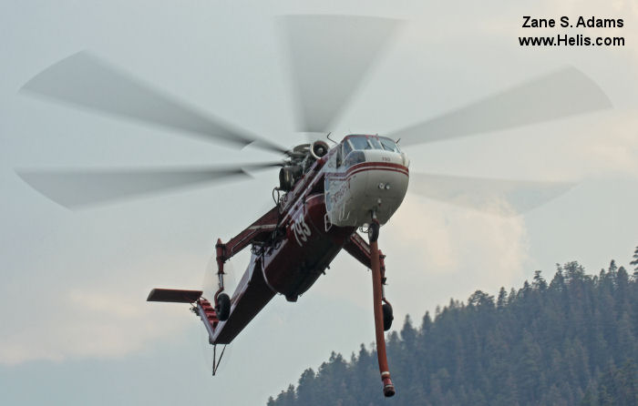 Helicopter Sikorsky CH-54A Tarhe Serial 64-029 Register N793HT N6156Z 67-18427 used by Helicopter Transport Services HTS ,Heavy Lift Helicopters HLH ,State of Nebraska ,US Army Aviation Army. Built 1967. Aircraft history and location