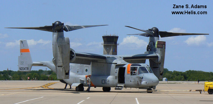 Helicopter Bell MV-22B Osprey Serial D0043 Register N204TR 165942 used by Bell Helicopter ,US Marine Corps USMC. Aircraft history and location