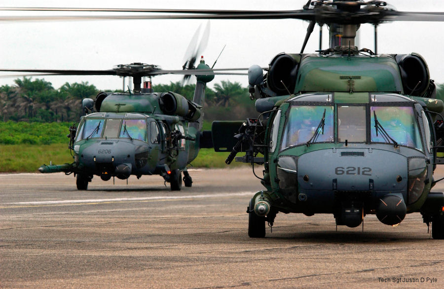 USAF HH-60G Pave Hawks from the 56th Expeditionary Rescue Squadron (ERQS) based at NAS Keflavik flew a Marine antiterrorism security team from Sierra Leone to the US Embassy in Monrovia, Liberia