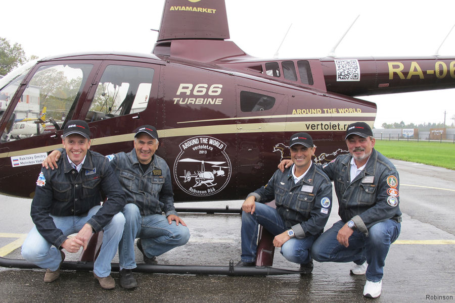 Two Robinson R66 Helicopters Fly Around the World