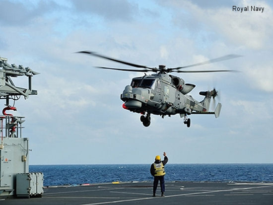 Navy Wildcat joins RFA Argus at sea for trials