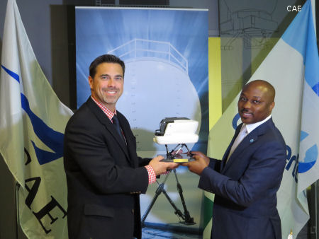 Nigeria Caverton AW139 with CAE training centre