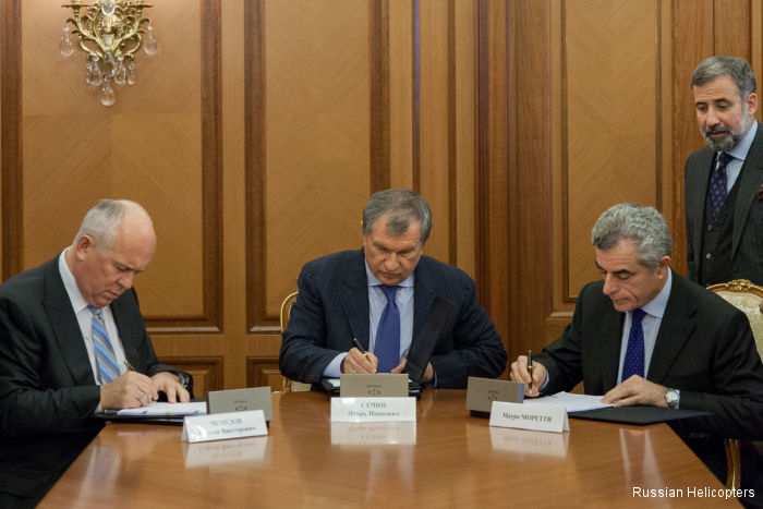 Rostec, Rosneft and Italy’s Finmeccanica reach agreement on the production of AW189 helicopters in Russia
