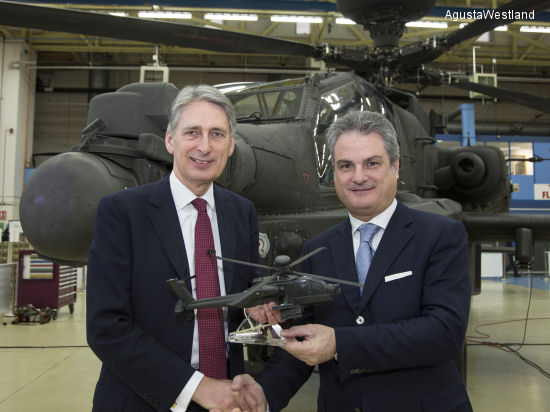 The Rt Hon Philip Hammond MP, Secretary of State for Defence (left) and Mr. Daniele Romiti, CEO of AgustaWestland (right).