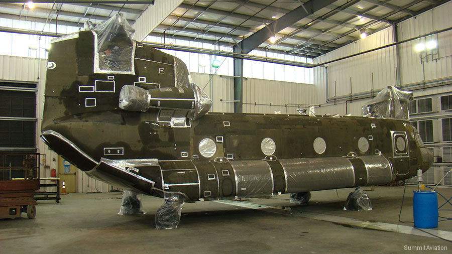 Summit Aviation Prepares Chinook For Civilian Job