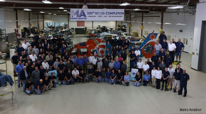Metro Aviation has customized 200 EC135 helicopters for air medical, law enforcement, utility and corporate clients since started in 1997