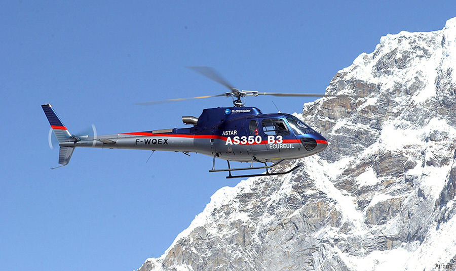 Landing of an AS350B3 on Mount Everest